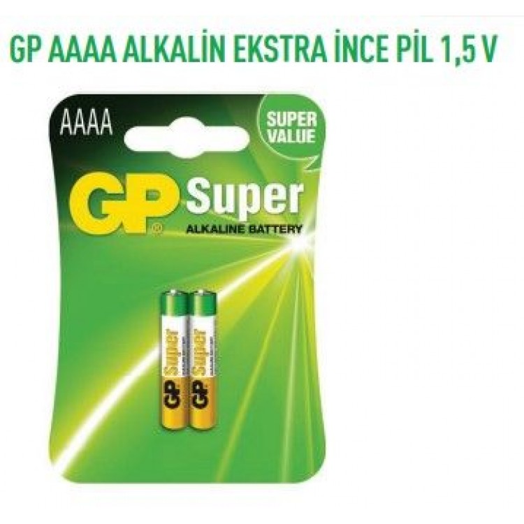 GP25A GP AAAA ALKALİN EKSTRA İNCE PİL 1,5 V