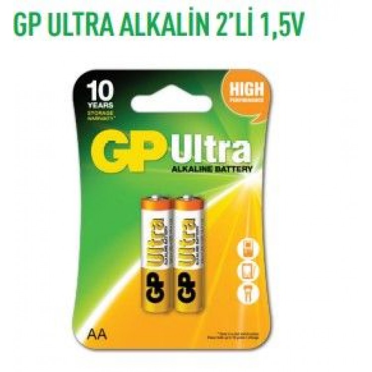 GP15AU-2U2  ULTRA ALKALİN 2'Lİ 1,5V KALEM PİL