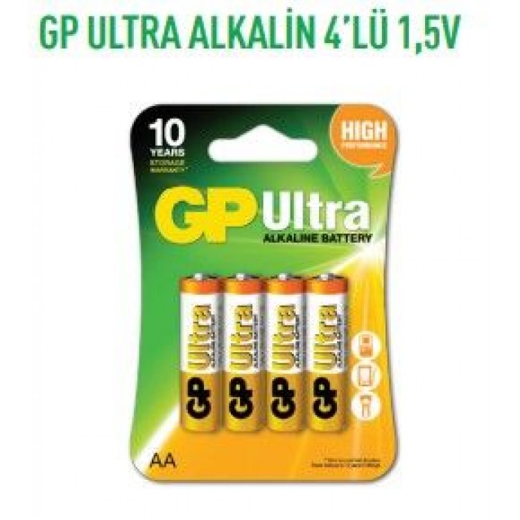 GP15AU-2U4  ULTRA ALKALİN 4'LÜ 1,5V KALEM PİL