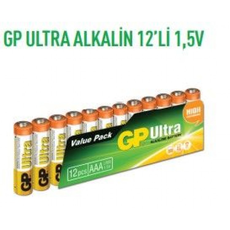 GP24AU-S12  ULTRA ALKALİN 12'Lİ 1,5V İNCE PİL