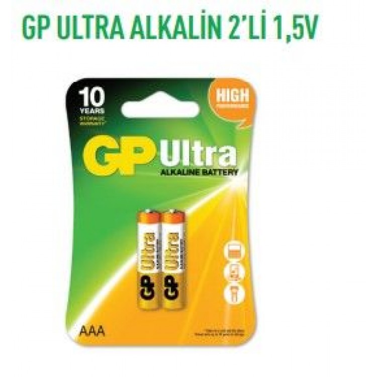 GP24AU-2U2  ULTRA ALKALİN 2'Lİ 1,5V İNCE PİL