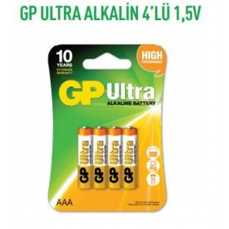 GP24AU-2U4  ULTRA ALKALİN 4'LÜ 1,5V İNCE PİL