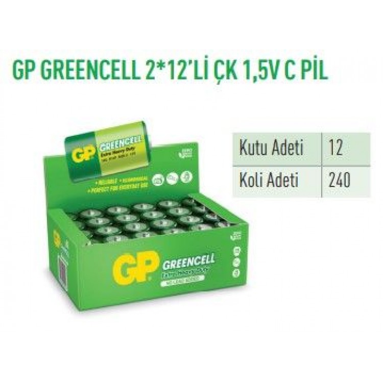 GP14G  GREENCELL 2*12 ÇK 1,5V C PİL