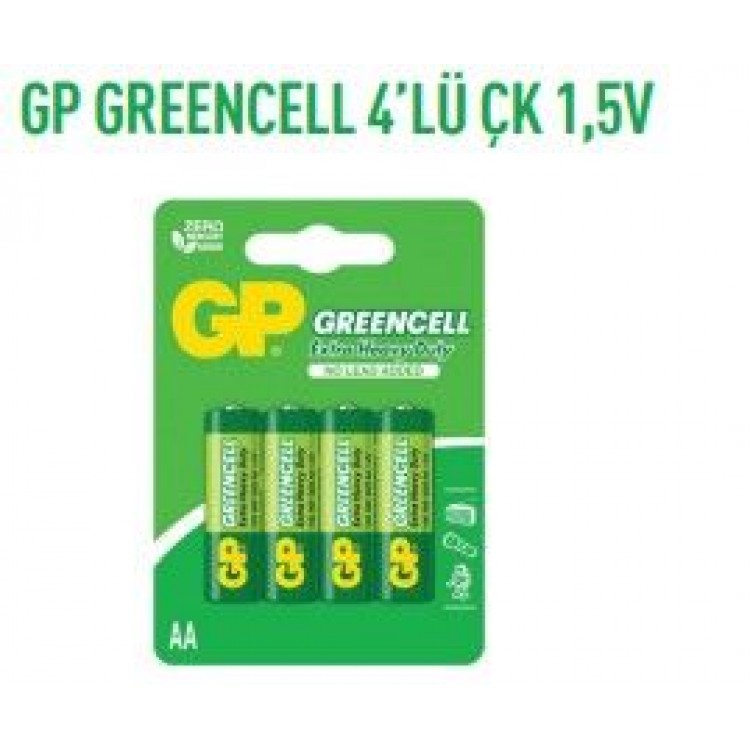 GP15G-2U4  GREENCELL 4'LÜ ÇK 1,5V KALEM PİL