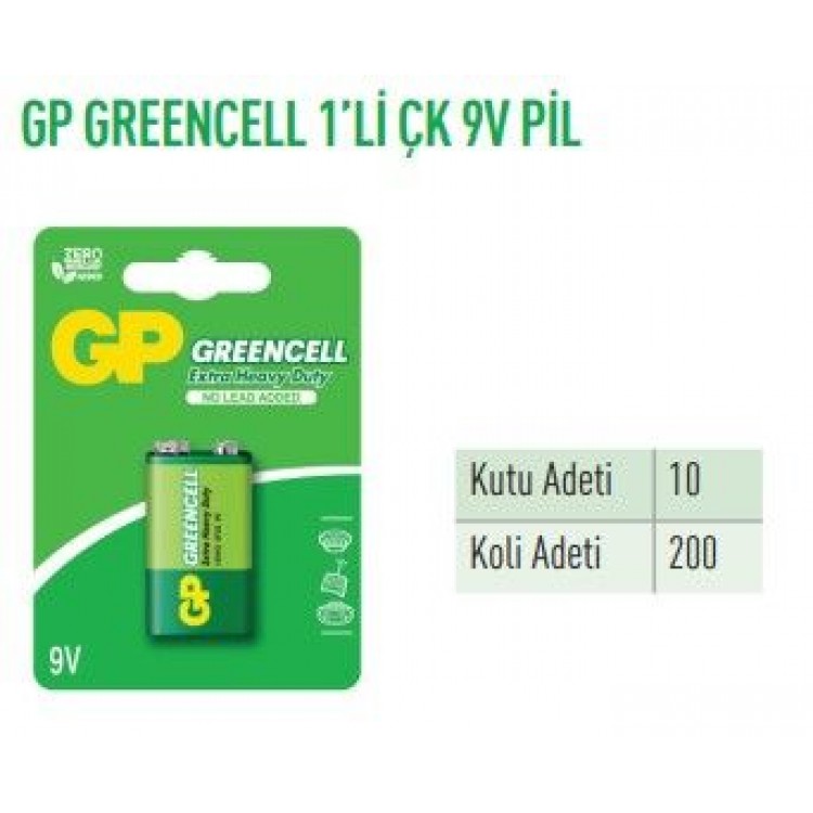 GP1604G  GREENCELL 1'Lİ ÇK 9V PİL