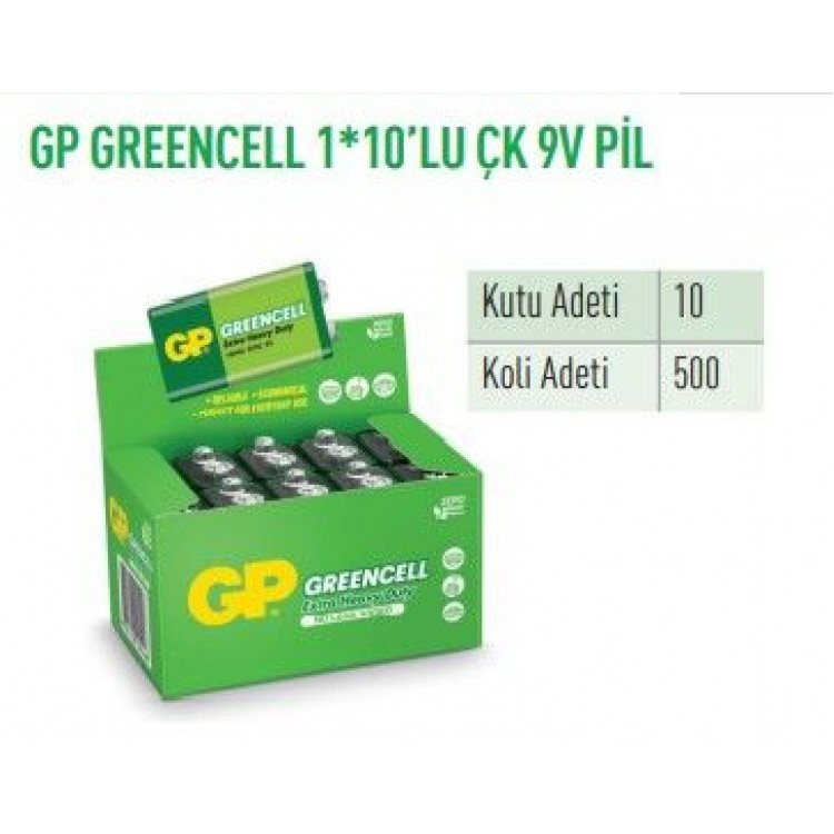 GP1604G-BU1  GREENCELL 1*10' LU ÇK 9V PİL