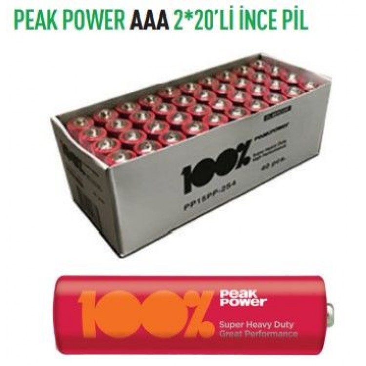 PP24S2S2 PEAK POWER AAA 2*20'Lİ İNCE PİL