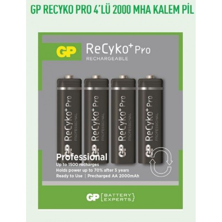 GP210AAHCBEM2GB4  RECYKO PRO 4'LÜ 2000 MHA KALEM PİL