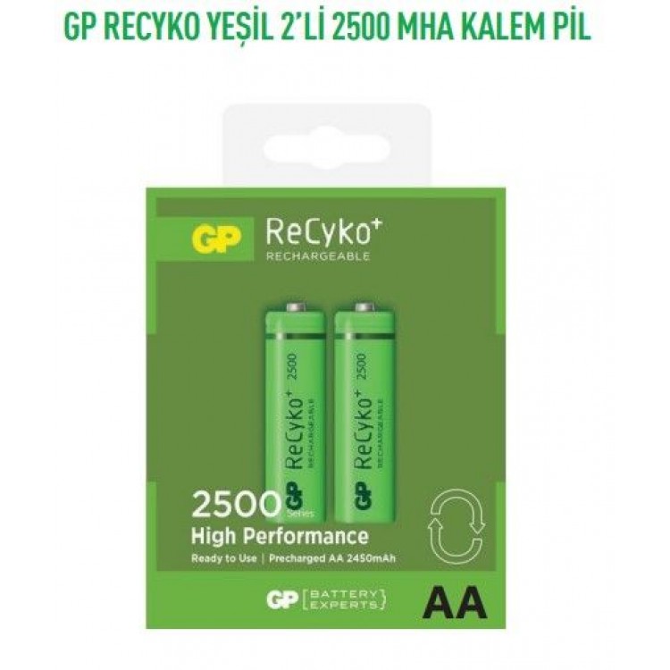 GP250AAHCEMTR2GB2  REYCKO YEŞİL 2'Lİ 2500 MHA KALEM PİL