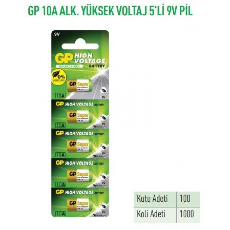 GP10AF2-C5  10A ALK.YÜKSEK VOLTAJ 5'Lİ 9 V PİL